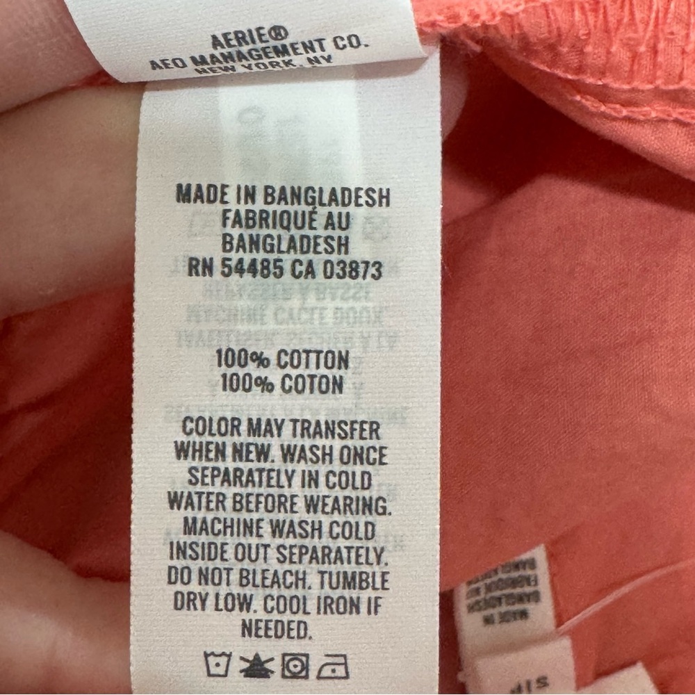 NWT Aerie High Waisted Go-For-It Baggy Cargo Pant Spicy Coral Pink Womens Small - Picture 11 of 14
